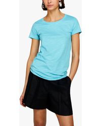 Sisley - Crew Neck Short Sleeve Slub T-shirt - Lyst
