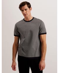 Ted Baker - Finity Short Sleeve Regular Jacquard T-shirt - Lyst