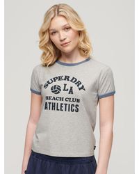 Superdry - Athletic Essentials Beach Graphic Ringer T-shirt - Lyst