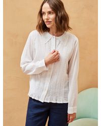 Brora - Organic Cotton Fine Pintuck Shirt - Lyst