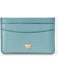 Aspinal of London - Slim Reptile Effect Leather Card Holder - Lyst