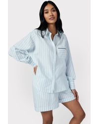 Chelsea Peers - Poplin Stripe Long Sleeve Pyjama Shirt - Lyst