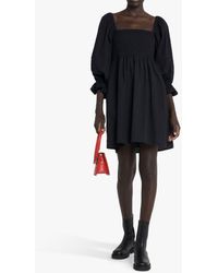 KOURT - Portia Linen Blend Smocked Bodice Mini Dress - Lyst