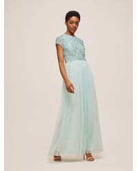 LACE & BEADS - Picasso Embellished Bodice Cap Sleeve Maxi Dress - Lyst