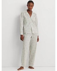 Ralph Lauren - Lauren Floral And Stripe Notch Neck Pyjamas - Lyst