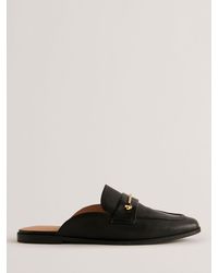 Ted Baker - Zzola Backless Leather Bar Trim Loafers - Lyst