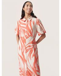 Soaked In Luxury - Wynter Half Sleeve Shirt Midi Dress - Lyst
