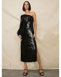 Ro&zo - Petite Selena Sequin One Shoulder Midi Dress - Lyst
