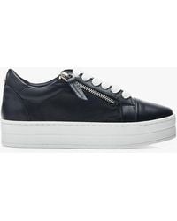 Moda In Pelle - Abbiy Zip Detail Leather Trainers - Lyst