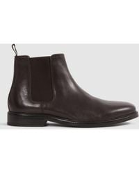 Reiss - Renor Elasticated-panel Leather Ankle Boots - Lyst
