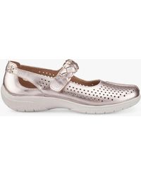 Hotter - Quake Ii Extra Wide Fit Perforated Leather Mary Jane Shoes - Lyst