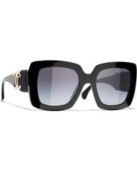 Chanel - Rectangular Sunglasses Ch5474q Black/blue Gradient - Lyst
