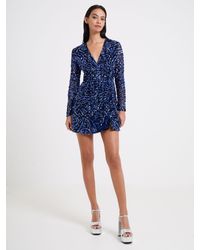 French Connection - Deniz Embellished Long Sleeve Mini Dress - Lyst