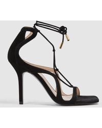 Reiss - Kate Swirl-strap Heeled Leather Sandals - Lyst