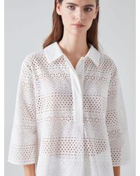 LK Bennett - Edie Broderie Anglaise Relaxed Fit Shirt - Lyst