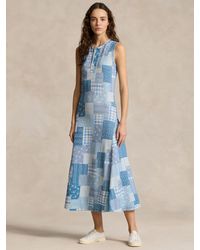 Ralph Lauren - Polo Patchwork Print Midi Dress - Lyst