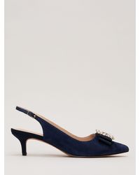 Phase Eight - Suede Embellished Kitten Heels - Lyst