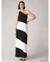 Ro&zo - Petite Sofia Mono Stripe One Shoulder Maxi Dress - Lyst