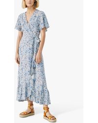 Part Two - Clarina Floral Print Midi Wrap Dress - Lyst
