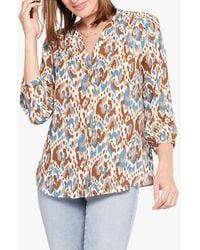 NYDJ - Pintuck Graphic Blouse - Lyst
