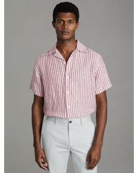 Reiss - Beldi Linen Short Sleeve Cuban Shirt - Lyst