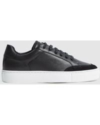 Reiss - Ashley Leather And Suede Low Top Trainers - Lyst