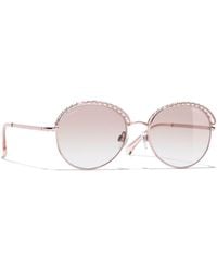Chanel Round Sunglasses Ch4245 Gunmetal/rose in Pink