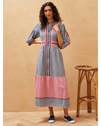 Brora - Gingham Patchwork Dress - Lyst