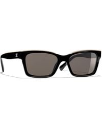 Chanel - Square Sunglasses Ch5417 Black/beige - Lyst