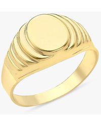 Ib&b - Personalised 9ct Gold Oval Signet Ring - Lyst