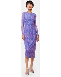 Whistles - Etched Bouquet Mesh Midi Dress - Lyst