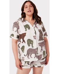 Chelsea Peers - Curve Organic Cotton Leopard Print Short Pyjamas - Lyst