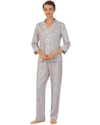 Ralph Lauren - Lauren 3/4 Sleeve Paisley Print Pyjamas - Lyst