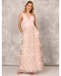 Adrianna Papell - Aidan Mattox By Embroidered Mesh Maxi Dress - Lyst