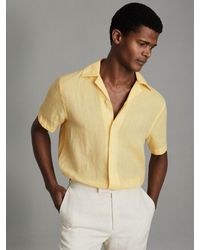 Reiss - Beldi Linen Short Sleeve Cuban Shirt - Lyst