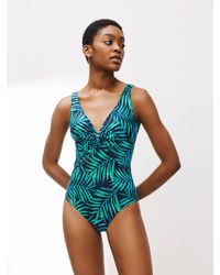 John Lewis - Nassau Twist Front Leaf Print Swimsuit - Lyst