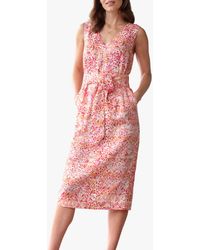 Pure Collection - Abstract Print Linen Dress - Lyst