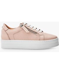 Moda In Pelle - Abbiy Leather Platform Trainers - Lyst