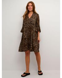 Kaffe - Hera Amber Leopard Print Dress - Lyst