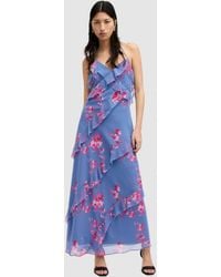 AllSaints - Marina Iona Floral Print Slim Fit Dress, - Lyst