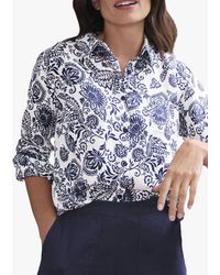 Pure Collection - Leaf Print Linen Shirt - Lyst