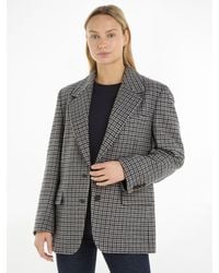 Tommy Hilfiger - Relaxed Wool Blend Check Blazer - Lyst
