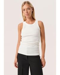 Soaked In Luxury - Simone Rib Jersey Slim Fit Tank Top - Lyst
