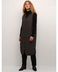 Kaffe - Severina Long Line Quilted Gilet - Lyst