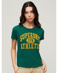 Superdry - Varsity Flocked Fitted T-shirt - Lyst