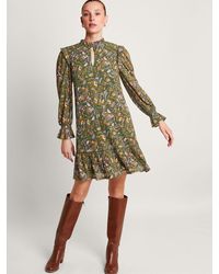 Monsoon - Crinkle Fabric Mini Dress - Lyst