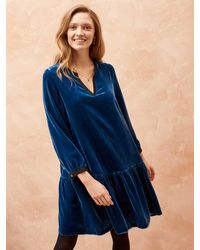Brora - Silk Blend Velvet Tiered Tunic Dress - Lyst