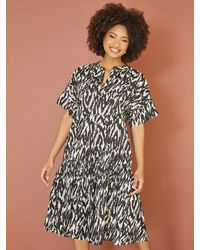 Yumi' - Tiered Tunic Organic Cotton Dress - Lyst