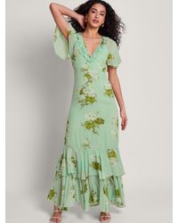 Monsoon - Rowena Floral Print Ruffle Detail Maxi Dress - Lyst
