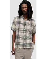 AllSaints - Padres Short Sleeve Check Print Shirt - Lyst
